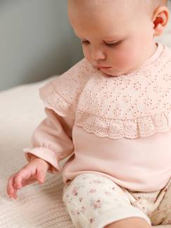 Bebé-Sudaderas, jerséis y chaquetas de punto-Sudaderas-Sudadera con cuello de bordado inglés para bebé