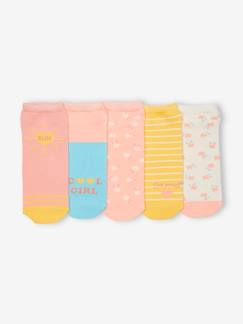Niña-Ropa interior-Pack de 5 pares de calcetines cortos para niña