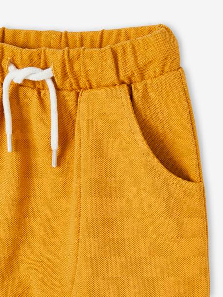 Pantalón de punto piqué para bebé ocre+verde agua 