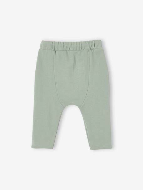 Pantalón de punto piqué para bebé ocre+verde agua 