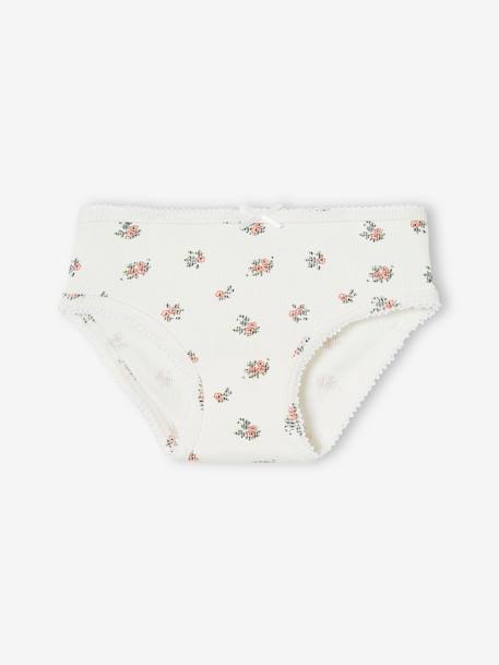 Pack de 3 braguitas de punto de canalé para niña crudo 