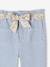 Pantalón «paperbag» a rayas y cinturón con estampado de flores para niña rayas azul 