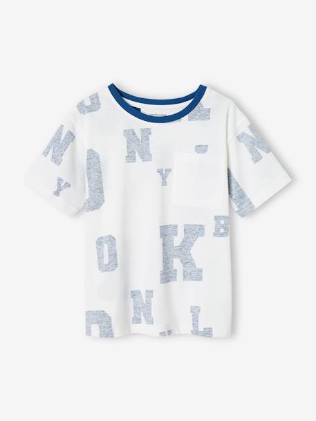 Camiseta deportiva con letras tamaño gigante para niño blanco 