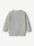 Chaqueta para bebé de punto perlé con cuello de pico azul+gris jaspeado 