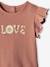 Camiseta de manga corta «Love» para bebé rosa viejo 