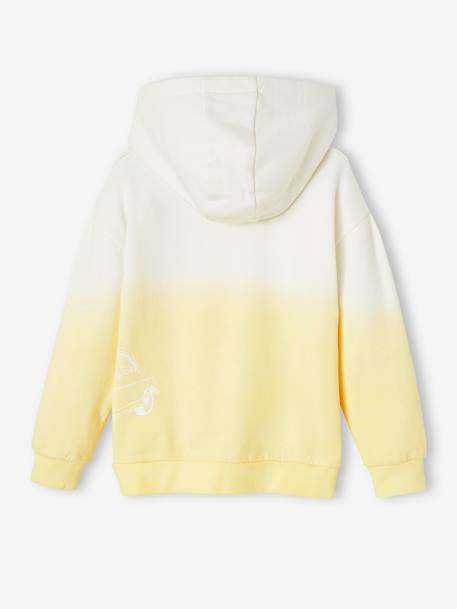 Sudadera con capucha y motivo de coche efecto 'deep & dye' para niño amarillo pastel 