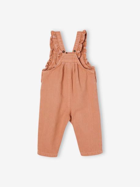 Peto con volante para bebé beige arcilla 