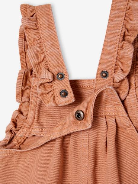 Peto con volante para bebé beige arcilla 