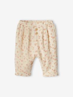 Bebé-Pantalones, vaqueros -Pantalón corte árabe de gasa de algodón