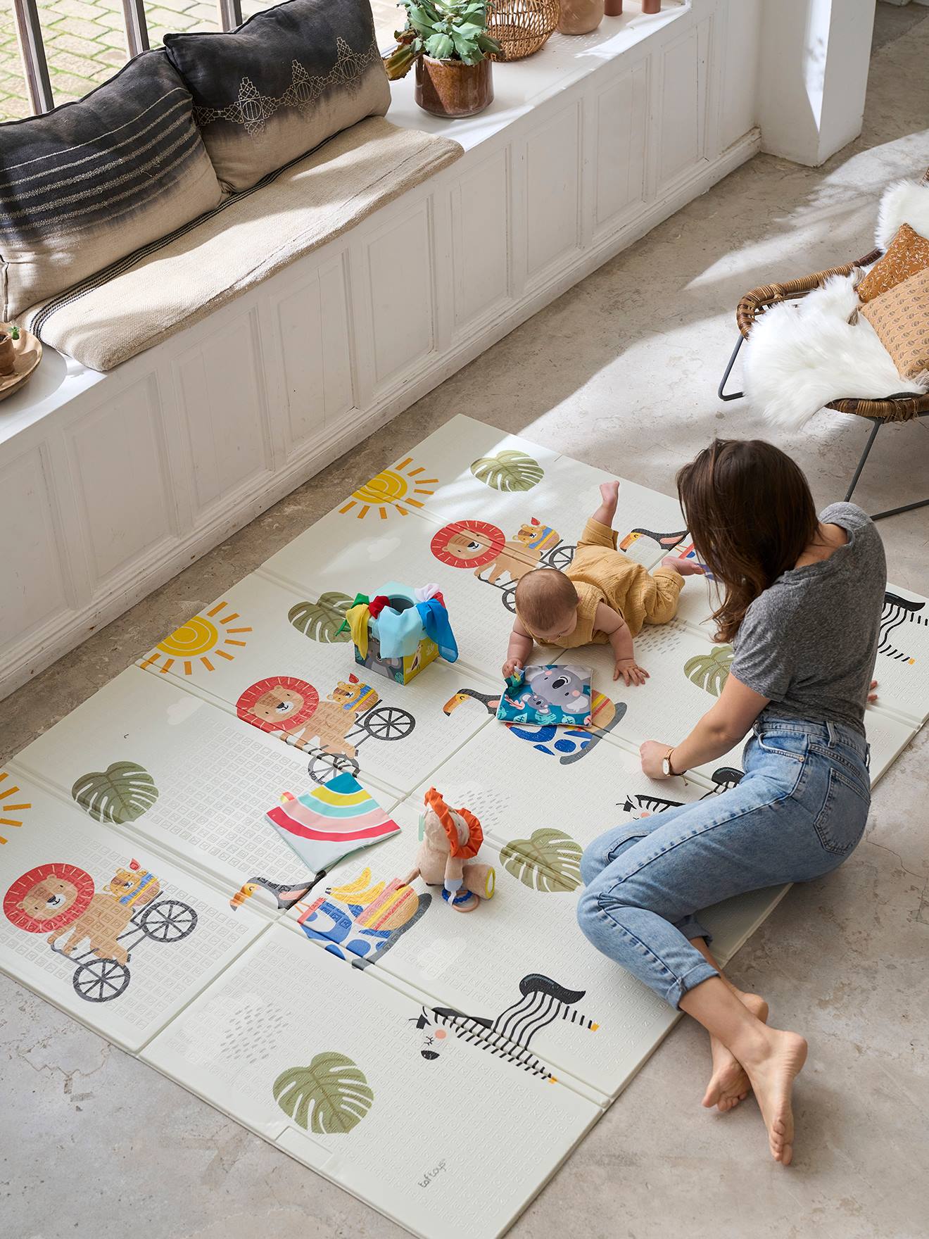 Alfombra de juego para bebé, alfombra de espuma viscoelástica de 6 pies 7  pulgadas x 4 pies 11 pulgadas, alfombra acolchada suave – Alfombra de juego
