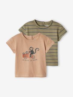 Bebé-Camisetas-Camisetas-Pack de 2 camisetas básicas de manga corta para bebé