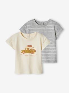 Bebé-Pack de 2 camisetas básicas de manga corta para bebé
