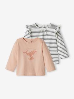 Bebé-Camisetas-Camisetas-Pack de 2 camisetas básicas de manga larga para bebé