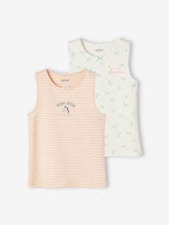 Niña-Ropa interior-Lote de 2 camisetas de tirantes con estampado para niña