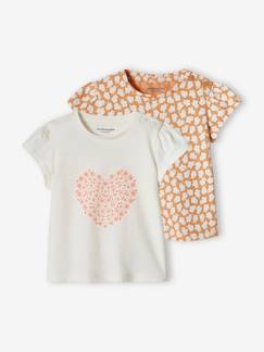 Bebé-Camisetas-Camisetas-Lote de 2 camisetas básicas de manga corta para bebé
