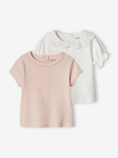 Bebé-Camisetas-Camisetas-Pack de 2 camisetas de manga corta para bebé