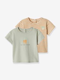 Bebé-Camisetas-Camisetas-Lote de 2 camisetas de manga corta para bebé