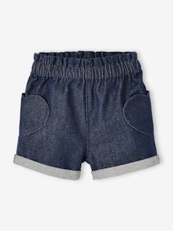 Niña-Shorts y bermudas-Short vaquero estilo "paperbag" para niña