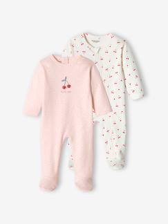 Bebé-Pijamas-Lote de 2 peleles «Cereza» interlock para bebé