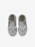Zapatillas de casa de lona con cremallera para bebé rayas gris 