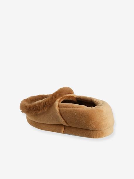 Zapatillas de casa infantiles con interior de terciopelo «León» capuchino 