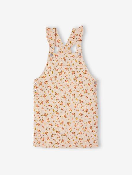 Vestido peto con flores y tirantes con volantes BEIGE CLARO ESTAMPADO+gris perla+ROSA CLARO ESTAMPADO 