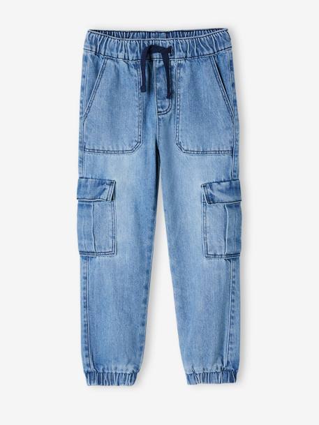 Pantalón cargo de denim fácil de vestir para niño doble stone+stone 