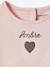 Camiseta personalizable de manga larga para bebé crudo+rosa rosa pálido 