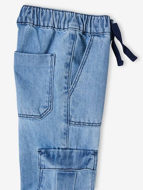 Pantalón cargo de denim fácil de vestir para niño doble stone+stone 