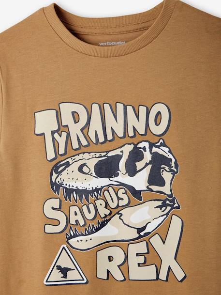 Camiseta con estampado de dinosaurio para niño azul oscuro+beige 