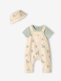 Bebé-Monos y petos-Conjunto para bebé recién nacido sombrero bob, body y peto