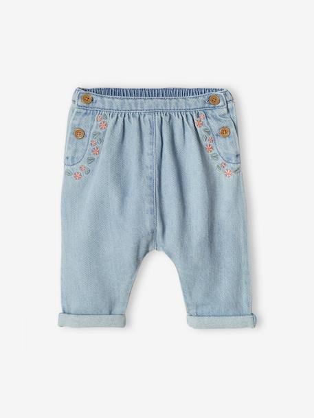 Bebé-Pantalón árabe de denim con bordado para bebé