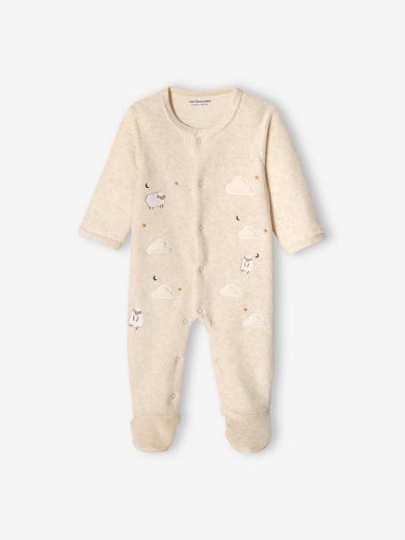 Ecorresponsables-Bebé-Pijamas-Pelele de terciopelo con abertura delante para bebé