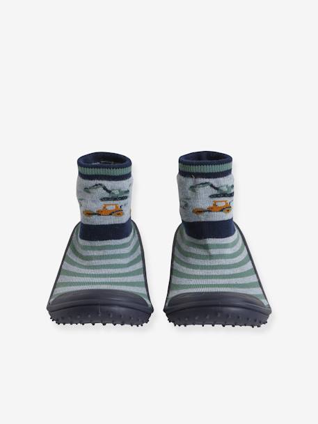 Zapatillas de casa infantiles estilo calcetines y antideslizantes gris jaspeado 