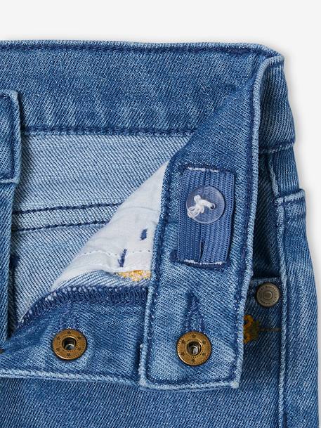 Pantalón pesquero vaquero con bordado de flores para niña stone 