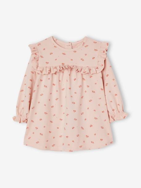 Conjunto de 3 prendas para bebé: vestido + leggings + cinta del pelo rosa maquillaje 
