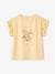 Camiseta con motivo irisado y manga corta con volantes para niña amarillo pálido+azul marino+crudo+malva 