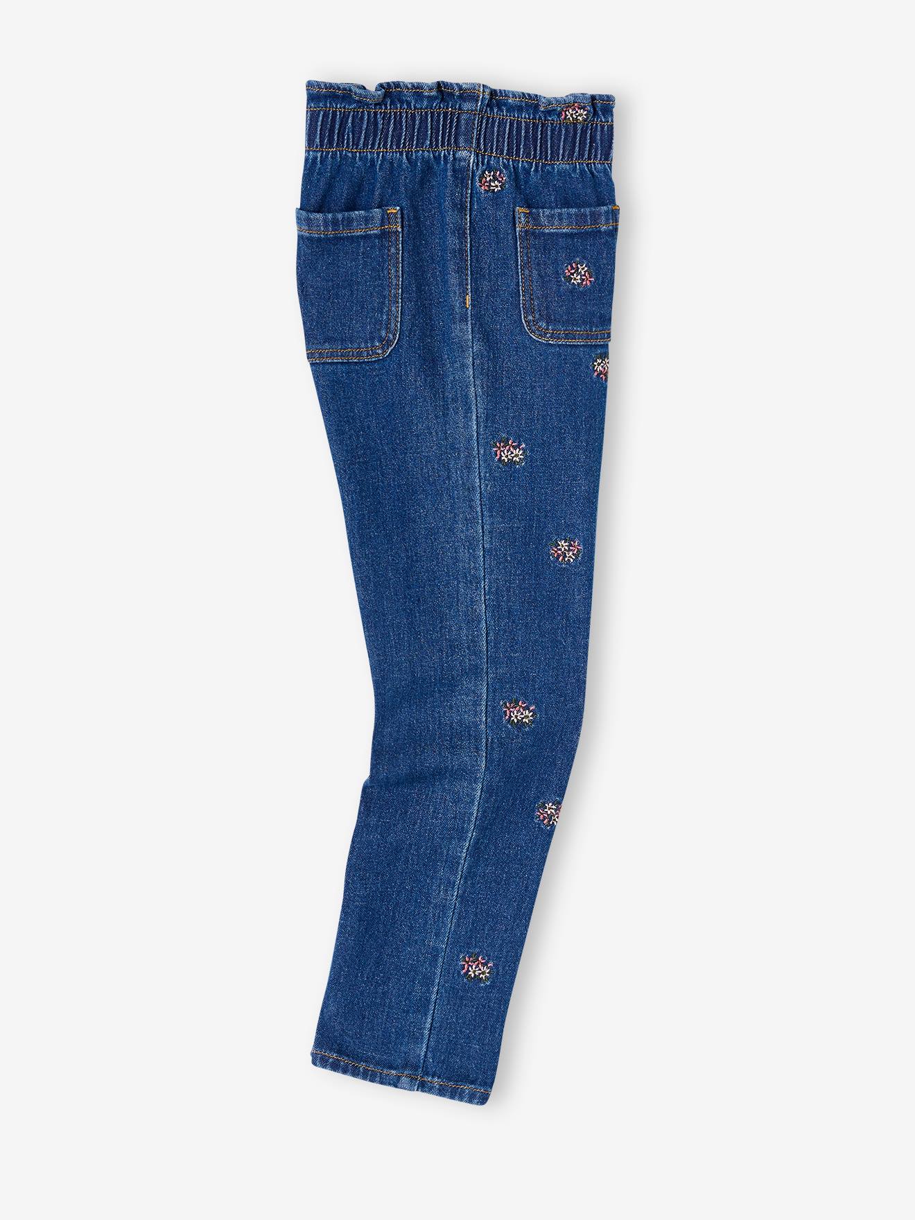 Riñonera de denim con bordado para niña azul jeans - Vertbaudet