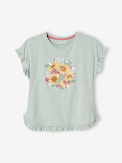 Niña-Camisetas-Camiseta con volante y motivo de lentejuelas, para niña