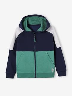 Niño-Ropa deportiva-Sudadera deportiva con cremallera y capucha efecto colorblock niño