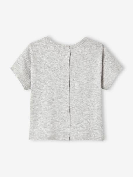 Camiseta 'animales marinos' de manga corta para bebé gris jaspeado 