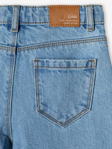 Vaqueros anchos con bajo deshilachado para niña denim bleached+stone 