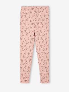 Niña-Pantalones-Leggings con estampado de flores y punto calado fantasía para niña