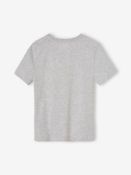 Camiseta con lentejuelas para niño crudo+gris jaspeado 