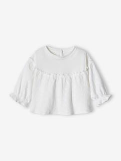 Bebé-Camisetas-Camisetas-Camiseta de manga larga con bordado para bebé