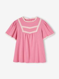 Niña-Camisetas-Camisetas-Camiseta estilo blusa con detalles de punto calado para niña