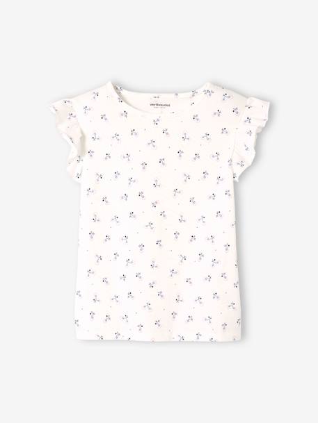 Conjunto niña camiseta a rayas + falda de gasa de algodón lila+VERDE CLARO LISO 