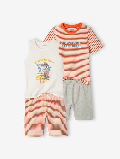Pack de 2 pijamas con short para niño azul azur 