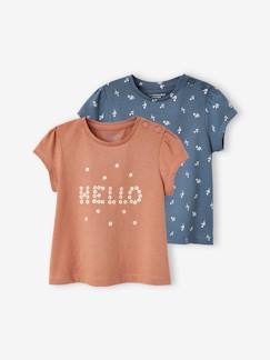 Bebé-Camisetas-Pack de 2 camisetas básicas de manga corta para bebé