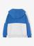 Sudadera deportiva con cremallera y capucha efecto colorblock niño azul eléctrico+gris jaspeado+verde 